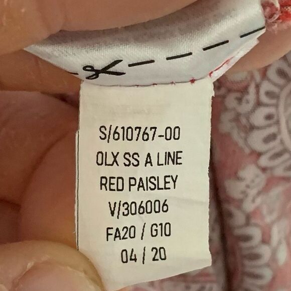 OLD NAVY Women’s Waist Defined Printed Tiered Maxi Dress Red Paisley XXL - Picture 11 of 11